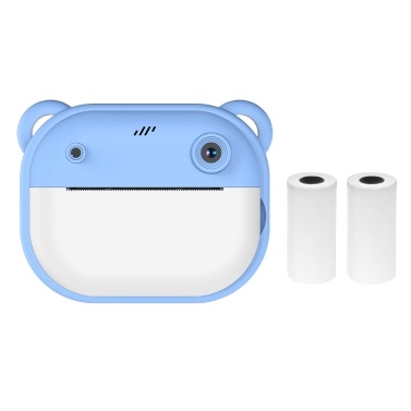 Kid Camera Children 1080P Digital Camera Thermal Print with 2.4Inch IPS Screen Photo Selfie Video Auto Focus with 2 Rolls Print Paper