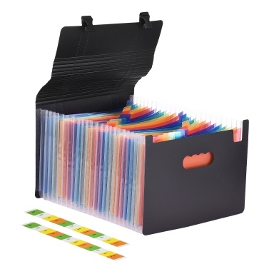 Bisofice Accordian File Folder Organizer with Handle 24 Pockets Expanding File Case