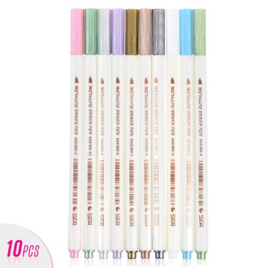 10pcs/set Metallic Color Marker Pen Marking Highlighting with Fine Tip for Photo Album DIY School Office Supplies