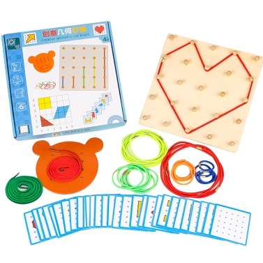 Wooden Geoboard Mathematical Manipulative Material