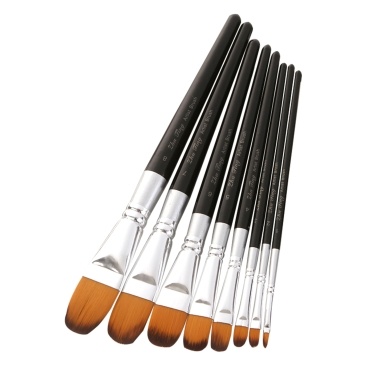 8pcs Paint Brushes Set Flat Tips Nylon Hair Paintbrushes for Students Adults Artists Acrylic Oil Watercolor Gouache Nail Body Face Art Crafts Supplies