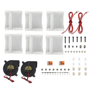 3D Printer Nevermore V6 Duo Activated Carbon Filters Accessory 3D Printer Air Filter Kit with 2 Turbofans Activated Carbon Pack Reduce Odors Easy Installation