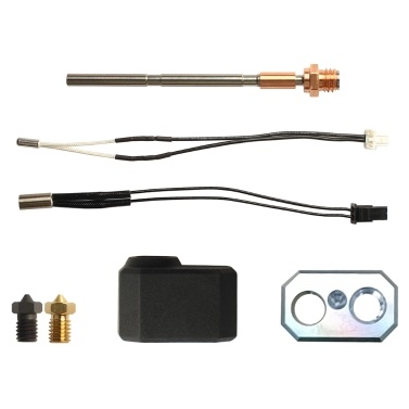 3D Printer Accessory Hotend Kit Compatible with Prusa MK4 with High Quality Heating Block Silicone Sleeve Copper Titanium Alloy Split Throat Temperature Measurement Wire and 0.4mm Brass Nozzles