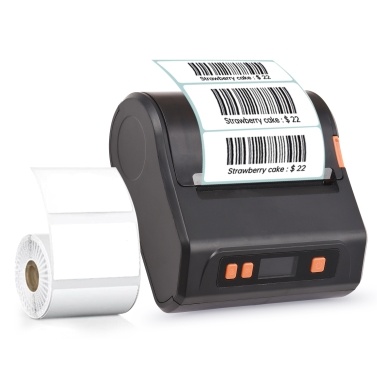 Bisofice Portable 80mm Receipt Label Printer Wireless BT Thermal Receipt Printer with 1 Label Roll