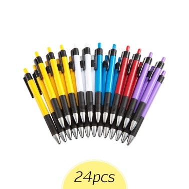 COMIX BP104R Ballpoint Pen Office Student Blue Ink Ball Pens 0.7mm 24 Pieces Random Color