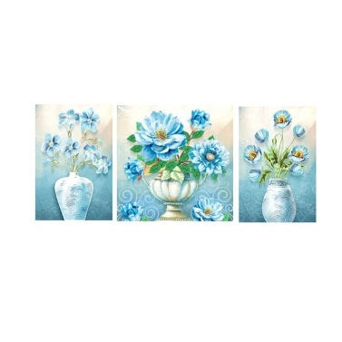 DIY 5D Diamond Painting Kit for Adults & Children Triptych Flower Vase Pattern Full Diamond