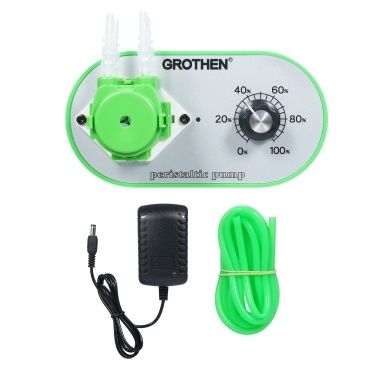 GROTHEN G1028-3 Peristaltic Pump 15ml/min-117ml/min Adjustable Flow Rate Food Grade Platinum Vulcanized Silicone Tube 3mmx5mm for DIY Aquarium Lab Chemical Analysis Dosing Additives - with Adapter 100