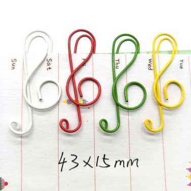 12pcs/box Color Musical Note Shape Paper Clips Metal Bookmarks Files Paper Book Page Memo Clip Stationery Supplies Gift for Office School