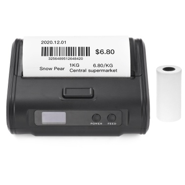 Wireless Thermal Receipt Printer 4-inch 110mm Portable Mobile Printer 203dpi Clear Print BT+USB Connect for Small Business Market Grocery Store Includes - 1 Roll of Thermal Paper