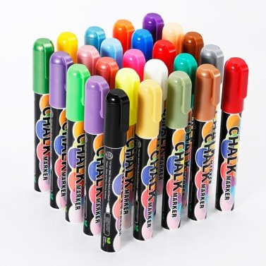 10Pcs Liquid Chalk Marker 6mm Pen Tip Erasable for Glass Blackboard Fluorescent Panel Stationery Office Supplies