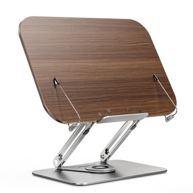 Bisofice Desktop Book Stand for Reading with 360 Degree Rotating Base Foldable and Angle Adjustable