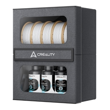 Creality Filament Storage Box with Two-tiered Rack Large Magnetic Door Suitable for Most Printing Spool PLA/ABS/PETG/WOOD/UV Resin Easy to Install