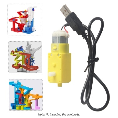 Marble Track Model 3D Print Parts Model Kit Comes with 10pcs Marbles and Motor with USB Cable