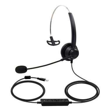 H360 USB Wired Computer Headset with Microphone Universal Office Call Center Single-Sided Headphone
