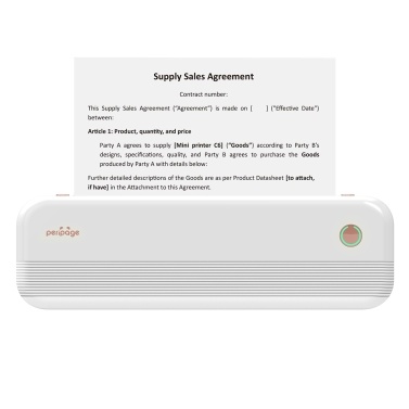 Peripage P40 A4 Portable Thermal Printer Wireless Mobile Photo Printer for Travel Office Car Home Compatible with Android iOS with 1 Paper Roll