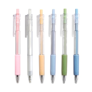 1pc Refillable & Retractable Gel Ink Pens 0.5mm Black Ink Gel Pen with 6 Ink Refills for Office School Students Adults
