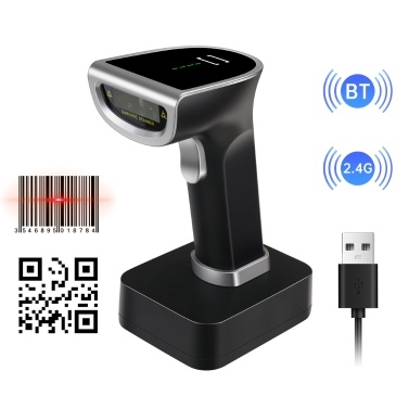 Wireless QR 2D Barcode Scanner with Cradle Handheld USB Wired Bar Code Reader