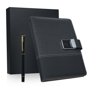 A5 Leather Notebook with Fingerprint Lock and 16GB High-Speed USB Drive Lined Journal Planner