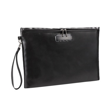 Fireproof Document Bag with Lock Money Safety Organizer Zipper Closure Storage Pouch Pocket with 10 Cards Slot for for A4 Documents File Cash Passport Certificates Home Office Travel