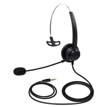 H360 3.5mm Wired Computer Headset with Microphone Universal Office Call Center Single-Sided Headphone