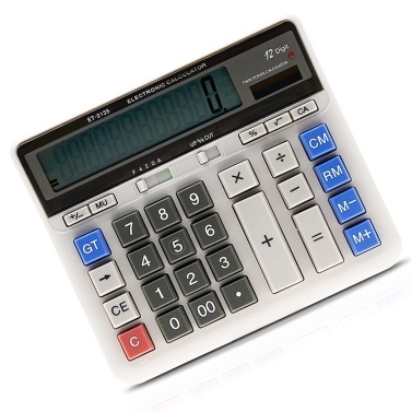 Large Computer Electronic Calculator Counter Solar & Battery Power 12 Digit Display Multi-functional Big Button  for Business Office School Calculating