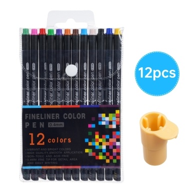 1PC Pen Adapter for Fineliner Pen Marker Holder Replacement Compatible with Explore Air/Explore Air 2/ Explore Air 3/ Maker Maker 3 Comes with 12 Colors Fineliners 0.4mm Fine Point Colored Pen Set