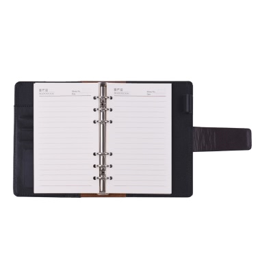 A6 PU Loose-leaf Spiral Notebook Binder Business Planner Dairy Agenda Vintage Office Stationery With Card Photo Slot Pen Holder Magnetic Cover Gift Without Pen