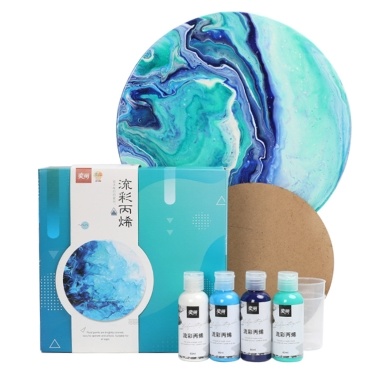 Acrylic Pouring Paint Set of 4 Bottles (2oz/60ml) Bottles High Flow Liquid Acrylic Paint for Canvas Wood Stone Glass Tile Paper