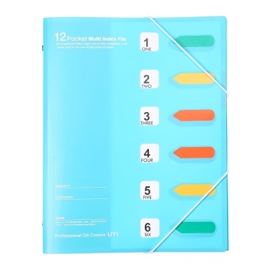 Expanding File Folder 12 Pocket Plastic Envelope File Organizer with String Closure Portable A4 Size Desktop Document Storage Waterproof for Coupon Invoice Receipt Cards Tickets Business Student Study