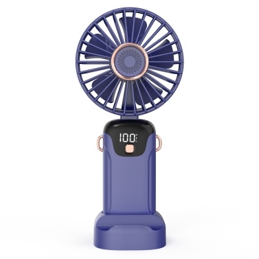 Portable Mini Handheld Electric Fan with LED Sceen Battery Display Foldable Handle Detachable Cover