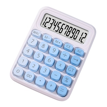 Cute Calculator 12 Digit Large LCD Display Big Round Button Gradient Candy Colored Dual Power Supply Calculator