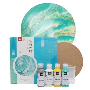 Acrylic Pouring Paint Set of 4 Bottles (2oz/60ml) Bottles High Flow Liquid Acrylic Paint for Canvas Wood Stone Glass Tile Paper