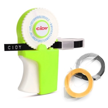 Manual 3D Embossing Label Maker DIY Mini Typewriter Machine with 2 Label Tape Roll - 9mm*300cm Handheld Labeler