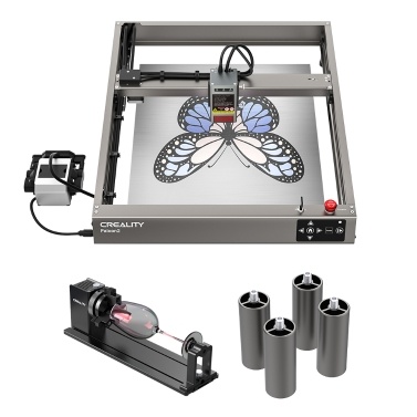 Creality Falcon2 22W Laser Engraver with 4pcs Extra Risers Aluminum 56mm Heighten and 3 in 1 Jaw Rotary Kit Pro