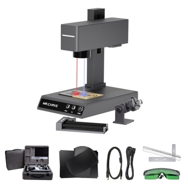 MR.CARVE M4 Pro Marking Machine Laser Engraver 2W Infrared Laser Module and 5W Blue Light Laser Module with RT5 Rotary Roller and RF2 Ring Fixture