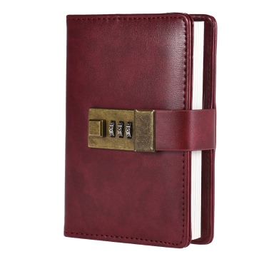 Vintage A7 Pocket Notebooks with Metal Password Lock PU Leather Cover