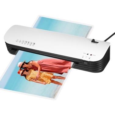 SL299 Laminator Machine Set A4 Size Hot and Cold Lamination 2 Roller System with 20 Laminating Pouches Paper Cutter Corner Rounder ABS Button for Home Office School Supplies