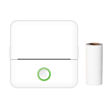 2 Inches Mini Pocket Printer Portable Thermal Printer Machine Wireless BT Connection for Picture Label with 1 Roll Thermal Paper Gift for Kids Study Work Office Compatible with Android iOS System