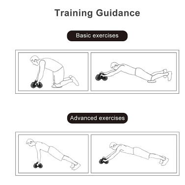 7th Ab Roller Abdominal Roller Wheel with Knee Pad Automatic Rebound Abdominal Wheel