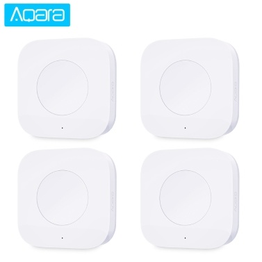 4Pcs Aqara Wireless Mini Switch WXKG11LM - Zigbee System Remote Control for Aqara Gateway and Air Conditioner Partner