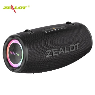 ZEALOT S87 BT Speaker - Wireless, 80W Booming Sound, LED Lights, Waterproof, Portable