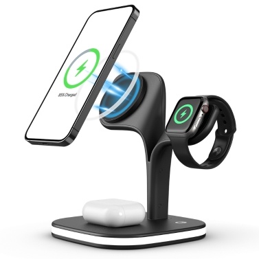 UD22 5-In-1 Charging Station - Mag-Safe Wireless Charging Stand with LED Night Light for iPhone