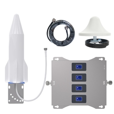 Quad-Band Mobile Phone Signal Amplifier Set C Rockets-Shape - 900/1800/2100/2600MHz GSM/DCS/WCDMA/LTE Repeater