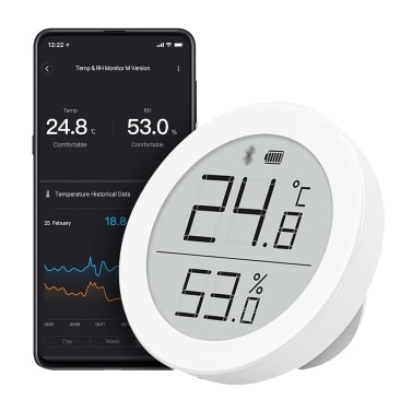 QingPing Matter Smart Home Temperature Humidity Monitor E-ink Display Sensor T Version Thread + BT Supports Apple Home