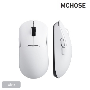 MCHOSE MC-A5-1S Tri-Mode Wireless Gaming Mouse - Lightweight, Adjustable Speeds, White-A5