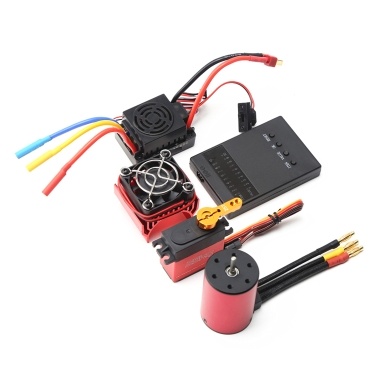 2300KV Brushless Motor 3650 Waterproof Motor with 60A Brushless ESC 25kg Digital Servo Heatsink Programming Card for 1/8 1/10 RC Car