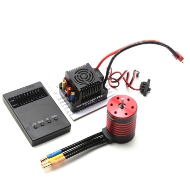 GTSKYTENRC 3650 Brushless Motor 2300KV Waterproof Motor 60A ESC T Plug Programming Card for 1/10 RC Car Truck
