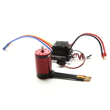 GTSKYTENRC 3660 Brushless Motor 2600KV with 80A Brushless ESC Replacement for TRAX4 WLtoys Remote Control Car 1/8/1/10 Tamiya