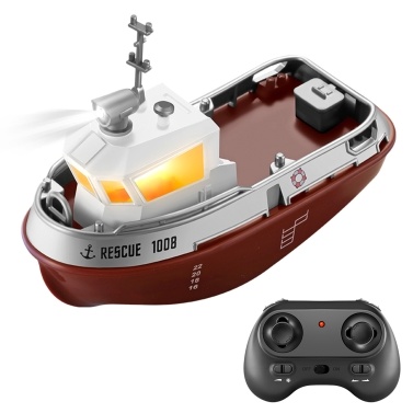 2.4GHZ 1:32 Waterproof Mini Tugboat with Lights Rechargeable Electric Toy