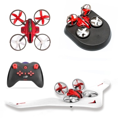3in1 Remote Control Glider 2.4GHz Land and Air Remote Control Airplane Drone Hovercraft Toys Land Driving